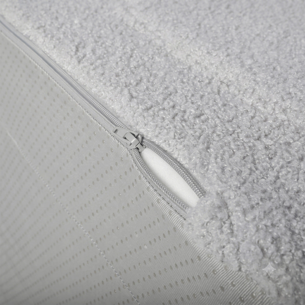 BoPeep Kids Sofa 3-In-1 Fold Out Toddler Chair Teddy Plush for Napping Gray-2109799595457056773