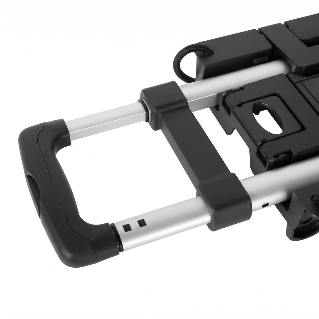 Manan Folding Trolley Cart On Wheels Expandable Base Adjustable Handle Black-2109799600288894981