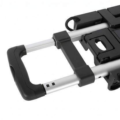 Manan Folding Trolley Cart On Wheels Expandable Base Adjustable Handle Black-2109799600288894981