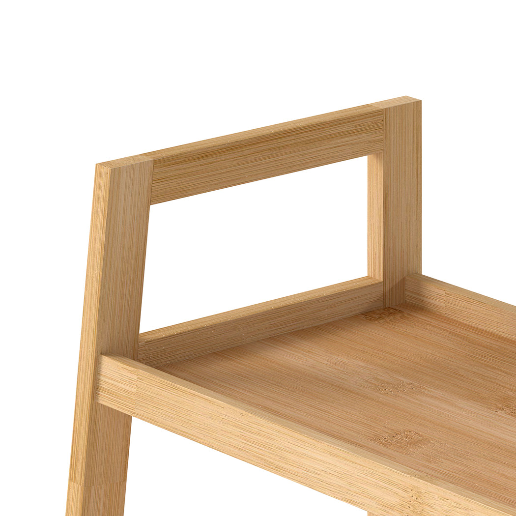 Levede Bamboo Ladder Bookcase 4-Shelf Books Plant Storage Shelf Rack Organiser-2050056773796237316
