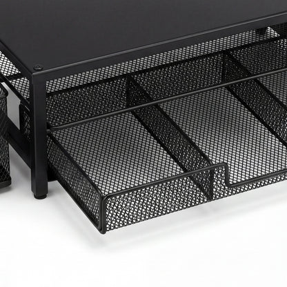 Levede Monitor Stand Riser Metal Computer Desk Organizer Shelf Drawer Pen Holder-2072893559228469252