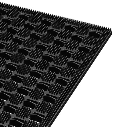 Marlow Front Door Mat 75x43cm TPE Raised Wave Drainage for Entrance Black-2109799592214859781
