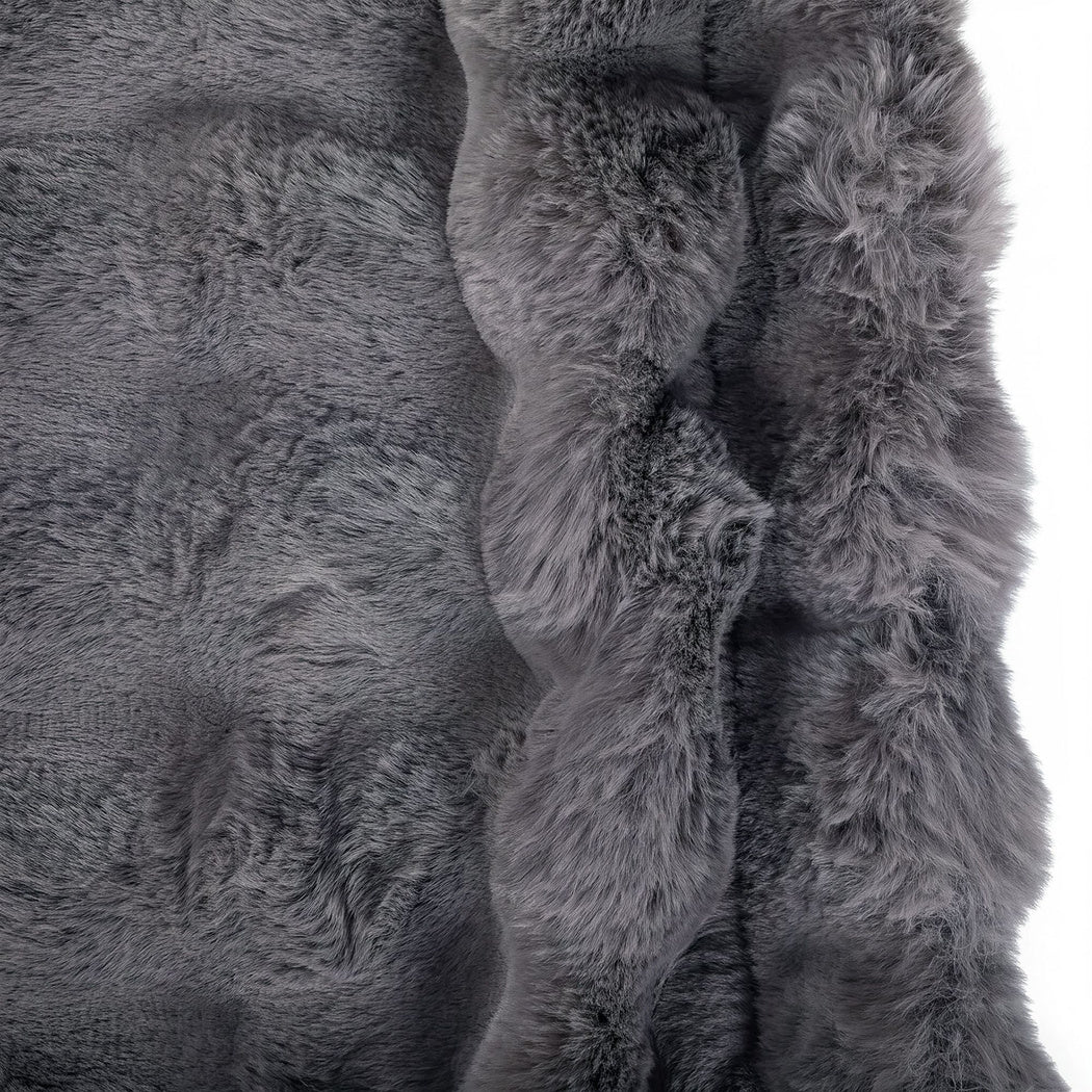 DreamZ Throw Blanket Fluffy Bubble Sofa Blanket Washable 150x200cm Gray-2109799587701788678