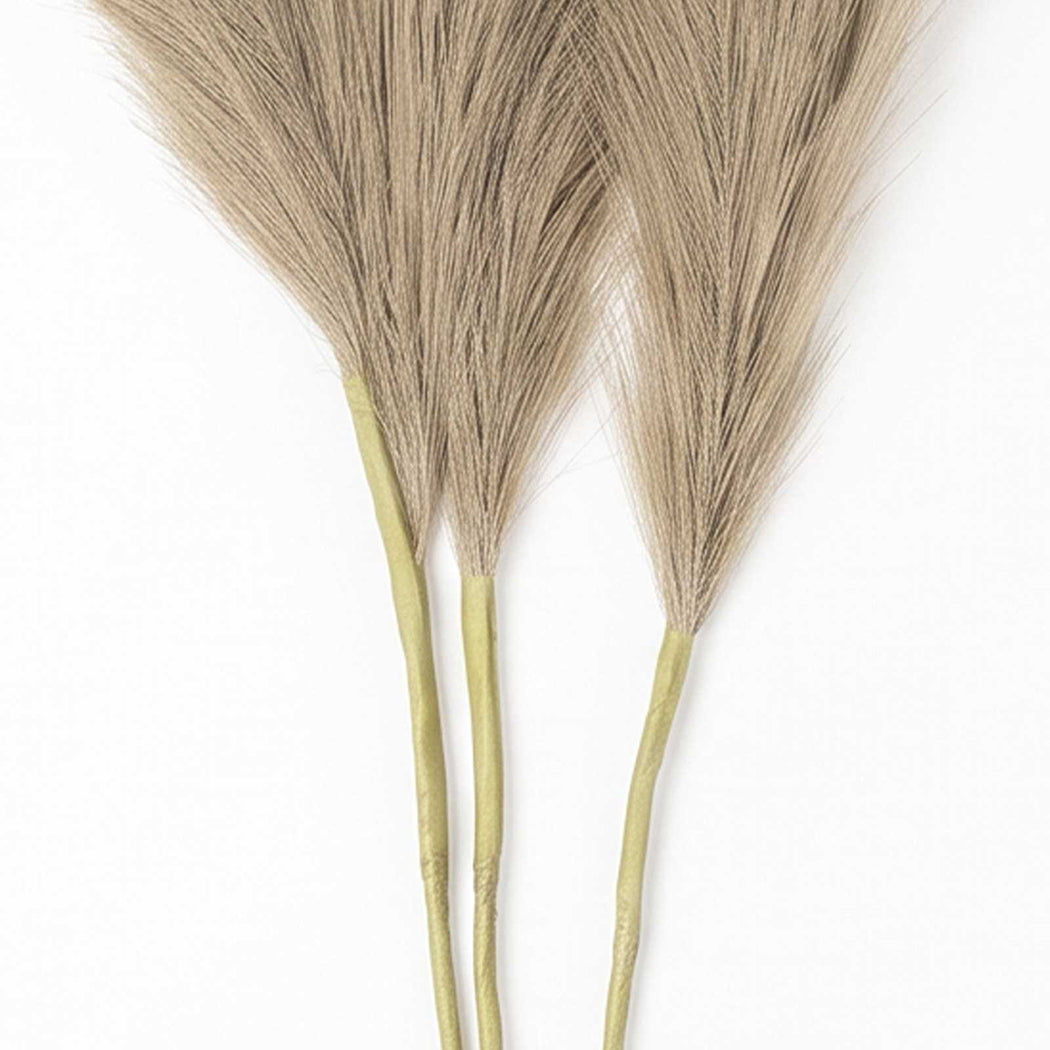 Santaco Pampas Grass Artificial 3Pcs 116cm Fluffy Faux Silk for Vase Brown-2100035034982518789