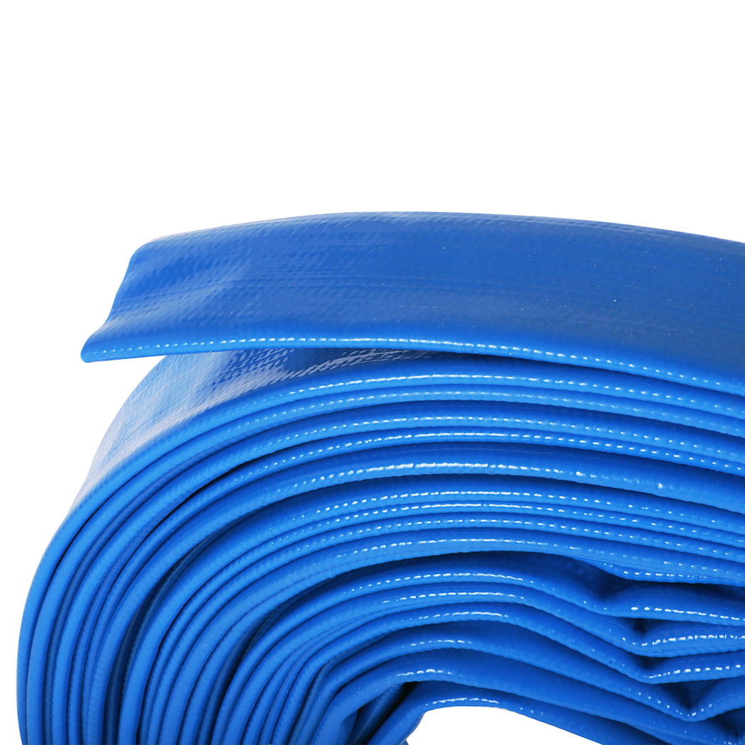 Traderight Hose Pipe 2.54cm Reinforced PVC 20m for Home Pool Drainage Pump Blue-2100035033275437061