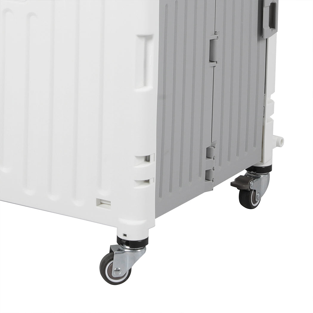 Folding Shopping Trolley Cart Portable Beige-2006733034015035397