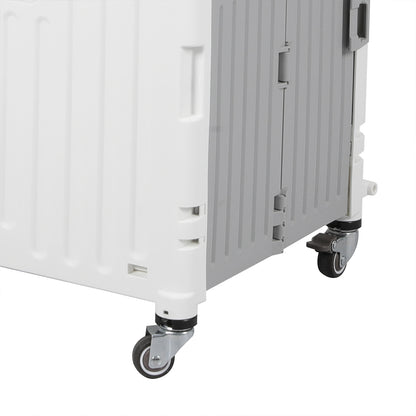 Folding Shopping Trolley Cart Portable Beige-2006733034015035397