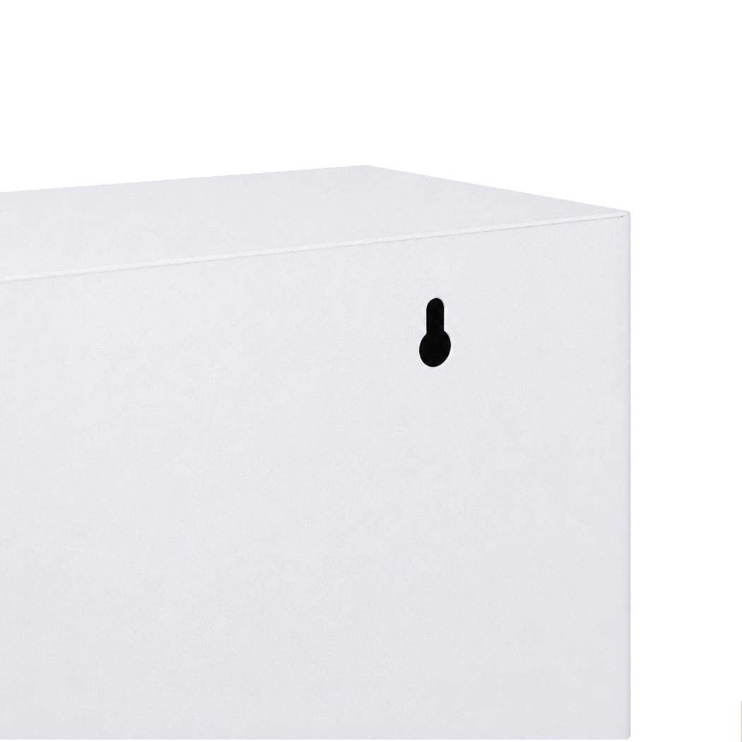 Levede Medicine Storage Box Lockable 3-Tier Wall Cabinet Alloy Steel White-2100035001486807045