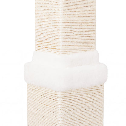 PaWz Cat Scratching Post 83cm Tall Sisal with Stable Base for Large Adults White-2109799598980272134