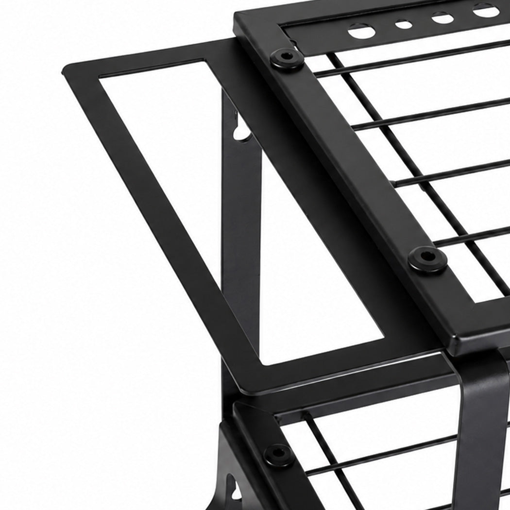 Levede Garage Storage Organiser 3 Tier Wall Mounted Power Tool Rack Metal Black-2109799601446522886