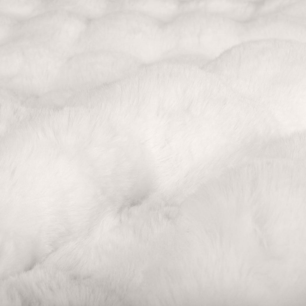 DreamZ Throw Blanket Fluffy Bubble Sofa Blanket Washable 150x200cm White-2109799587798257670