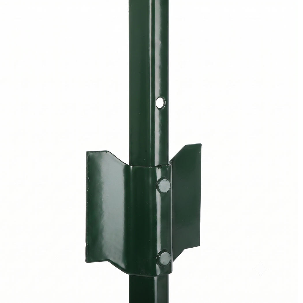 Metal Fence Posts 4Ft 10Pc Set U Shape Powder Coated for Garden Boundary Green-2100035034621808645