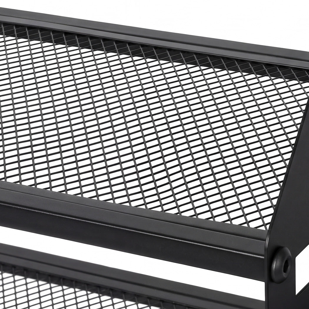 Levede Tool Storage Wall Mounted Tool Organiser Steel 3-Tier Rack Garage Black-2109799601542991878