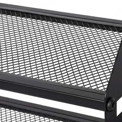 Levede Tool Storage Wall Mounted Tool Organiser Steel 3-Tier Rack Garage Black-2109799601542991878