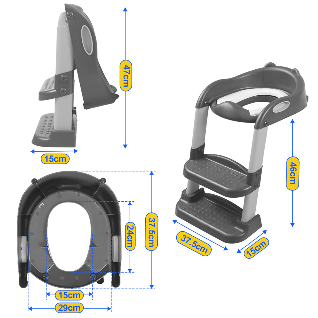 BoPeep Kids Toilet Ladder Grey-2006733052058931202