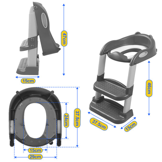 BoPeep Kids Toilet Ladder Grey-2006733052058931202