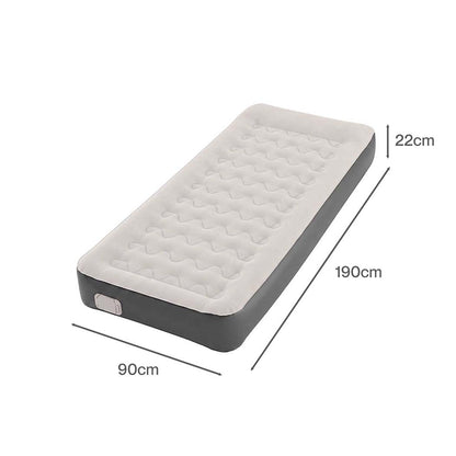 DreamZ Inflatable Mattress TPU Air Bed with Pillow Pump Camping Single Grey-2109799596824399875