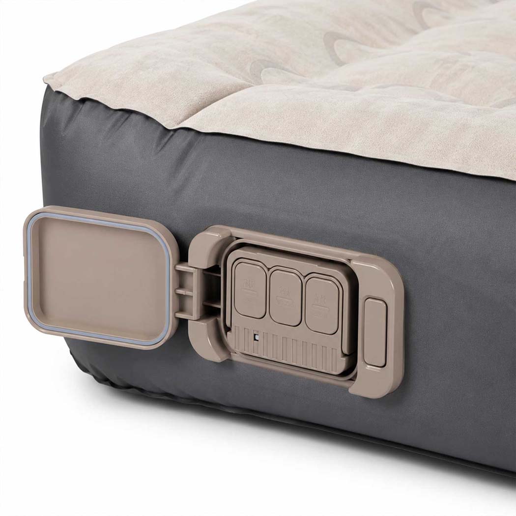 DreamZ Inflatable Mattress TPU Air Bed with Pillow Pump Camping Single Grey-2109799596824399877