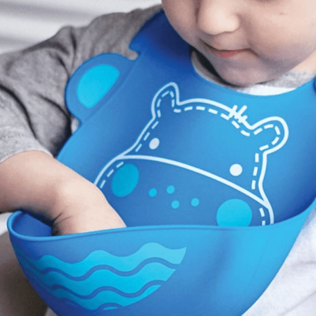 Marcus & Marcus - Baby Bib - Lucas the Hippo- Blue-2072838574331531273