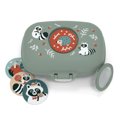 Monbento Gram Snack Box-Green Raccoon Green Raccoon-2006733344116707330