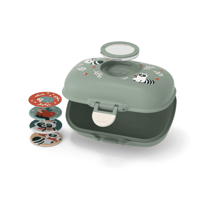 Monbento Gram Snack Box-Green Raccoon Green Raccoon-2006733344116707331