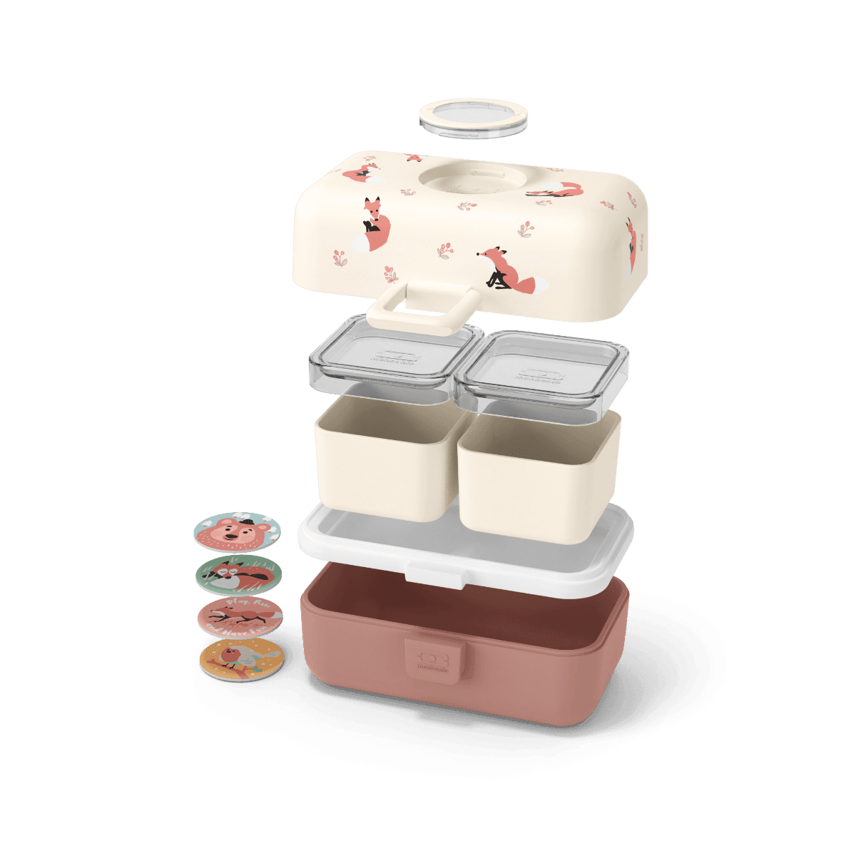 Monbento Tresor Graphic Kids's Bento Box- Cinnamon Fox Cinnamon Fox-2006733344750047235