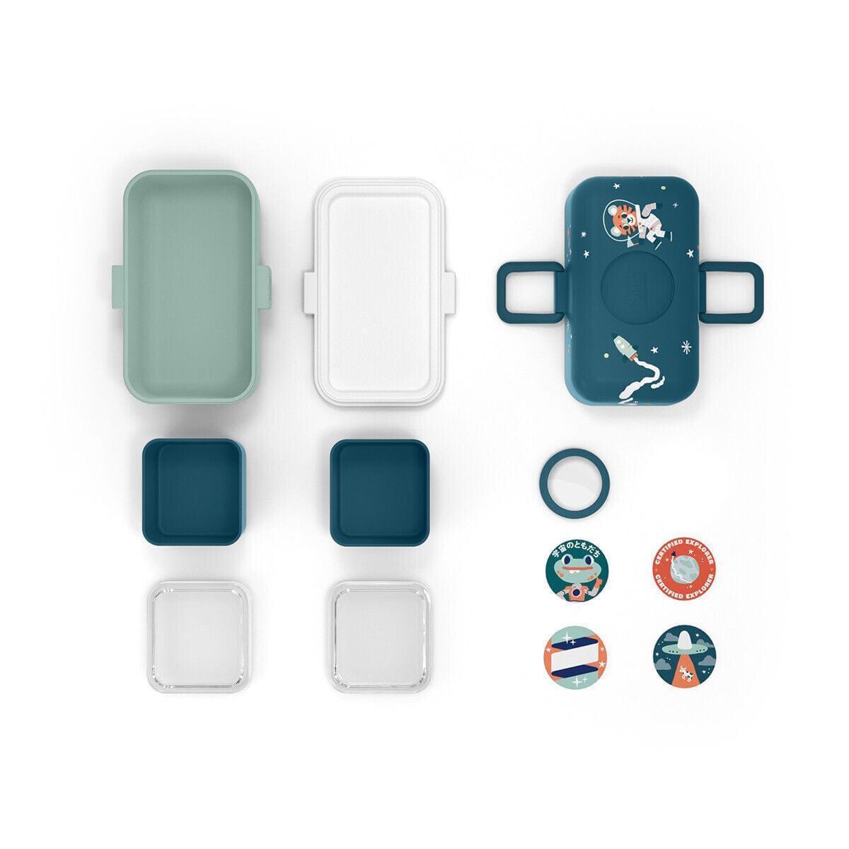Monbento Tresor Graphic Kids's Bento Box- Cosmic Blue Cosmic Blue-2006733344448057346