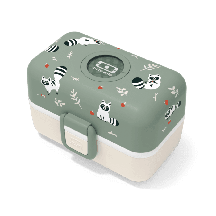 Monbento Tresor Graphic Kids's Bento Box- Green Raccoon Green Raccoon-2006733344590663680