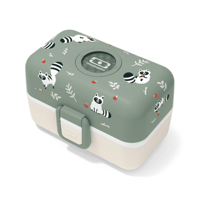 Monbento Tresor Graphic Kids's Bento Box- Green Raccoon Green Raccoon-2006733344590663680