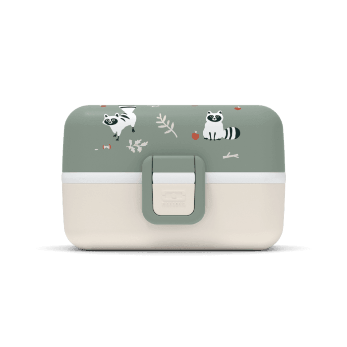 Monbento Tresor Graphic Kids's Bento Box- Green Raccoon Green Raccoon-2006733344590663681