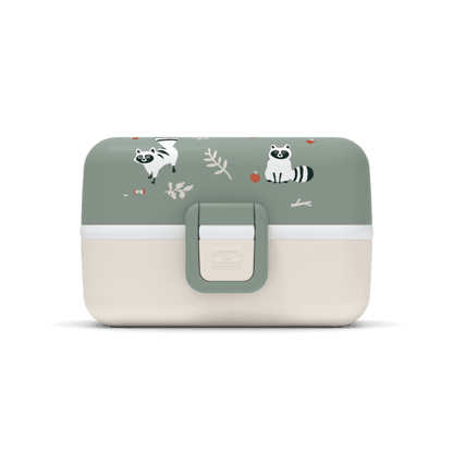 Monbento Tresor Graphic Kids's Bento Box- Green Raccoon Green Raccoon-2006733344590663681
