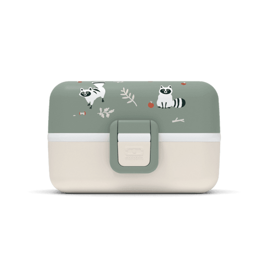 Monbento Tresor Graphic Kids's Bento Box- Green Raccoon Green Raccoon-2006733344590663681