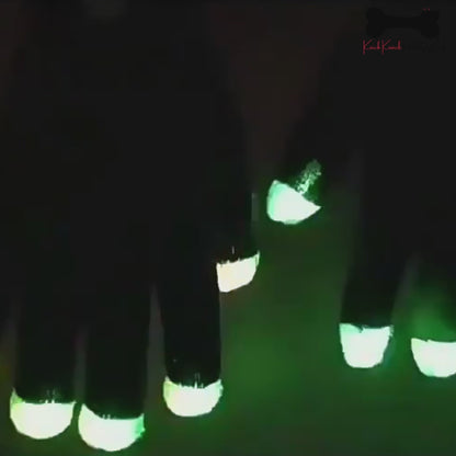 1Pair Rainbow Flow LED Light  Glove Black Rave Party Glow Games Night Mode