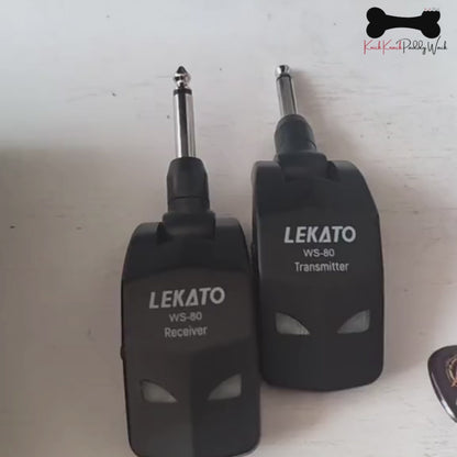 LEKATO Wireless Guitar Transmitter Receiver Audio System 2.4Ghz ISM 4 Channel