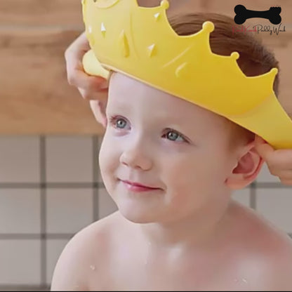 Adjustable Baby Shower Cap Kids Children Bath Wash Hair Eye Care Crown Shape Hat