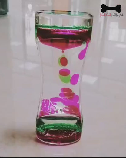 1-3X Colourful Liquid Bubble Motion Drop Timer Hourglass Fidget Sensory Toy Gift