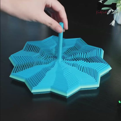 Expanded Sensory Fidget Star Toys 3D Printed Anti Stress Handle Fractal Hexagon