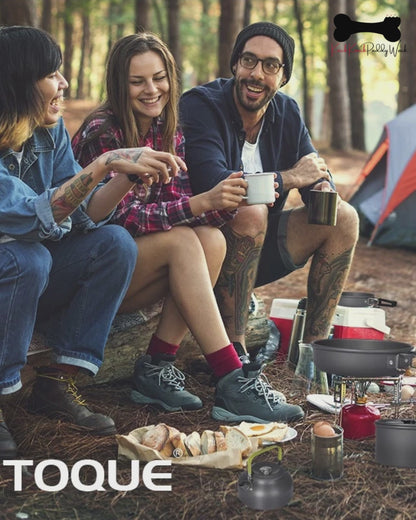 Toque 16-Piece Camping Cookware Set – Non-Stick Aluminium Pots, Pans, Kettle & Carry Bag