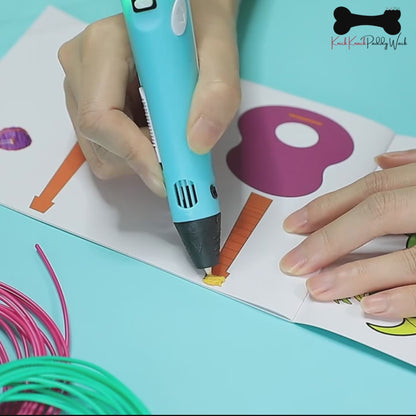 3D Printing Pen Set 12 Colours Doodle Printer Drawing PLA Filament Gift For Kids