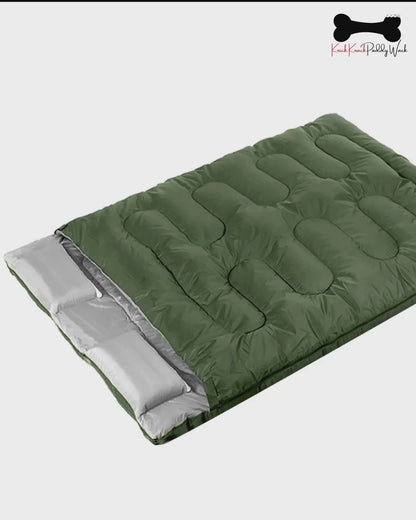 Mountview Double Sleeping Bag – 2 Person Camping Bag with 2 Pillows, Splits into Two, Army Green