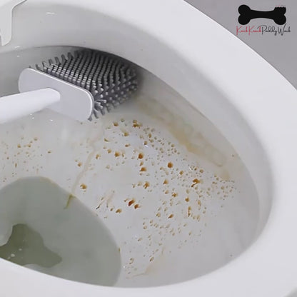 Bathroom Toilet Brush Silicone Bristles Cleaning Brush with Holder Creative Set