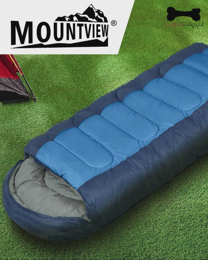 Mountview Sleeping Bag – Winter Camping Bag, -20°C Rated, Converts to Blanket, Blue