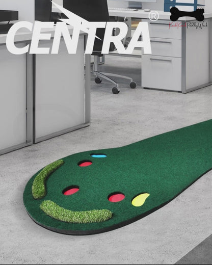 Centra Golf Putting Green Mat 300cm x 90cm Practice - Includes Putter &amp; 3 Balls
