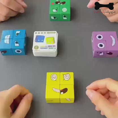 Magic Face Changing Cube Expression Game Puzzle Building Block Matching Toys