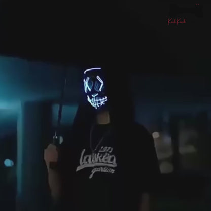 Glowing Halloween Mask LED Light Up Purge Light Costume Luminous EL Wire Scary