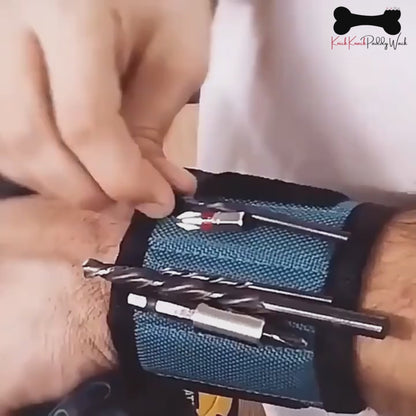 Portable Magnetic Wristband Tool Bag Belt Screws Nails Drill Bit Bracelet 5Grids