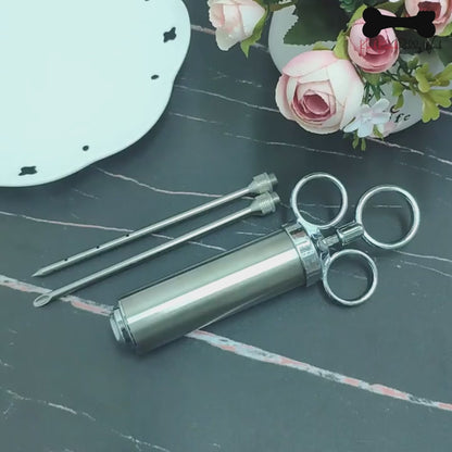 Meat Seasoning Injector Syringe BBQ Tool Kit Marinade Turkey Basting Flavor Food