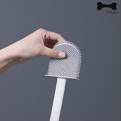 Bathroom Toilet Brush Silicone Bristles Cleaning Brush with Holder Creative Set