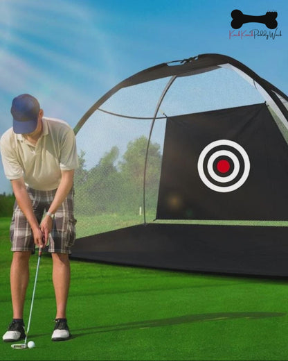 Centra Golf Practice Net – 3m Wide Hitting Net with Target & Carry Bag, Black