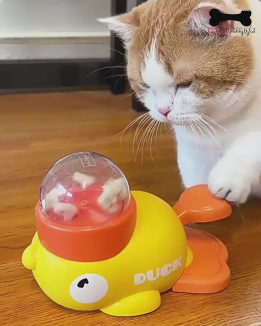 Duck Dog Food Treat Dispenser, 2-in-1 Interactive Dog Puzzle Toy & Slow Feeder